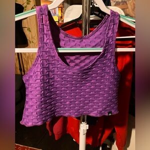 Booty by Brabants Purple Textured Chrome Crop Top